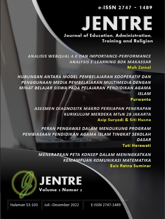 					View Vol. 3 No. 2 (2022): JENTRE: Journal of Education, Administration, Training and Religion
				